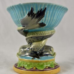 Minton Majolica Dolphin & Shell Open Salt Cellar - SOLD